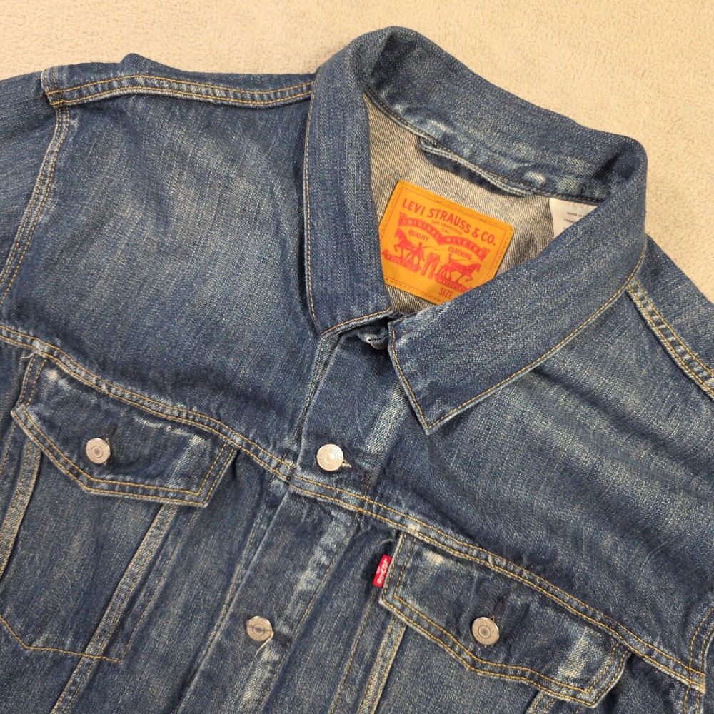 Levi's Denim Trucker Jacket Mens 3XL Blue Trucker Streetwear Workwear Dadcore